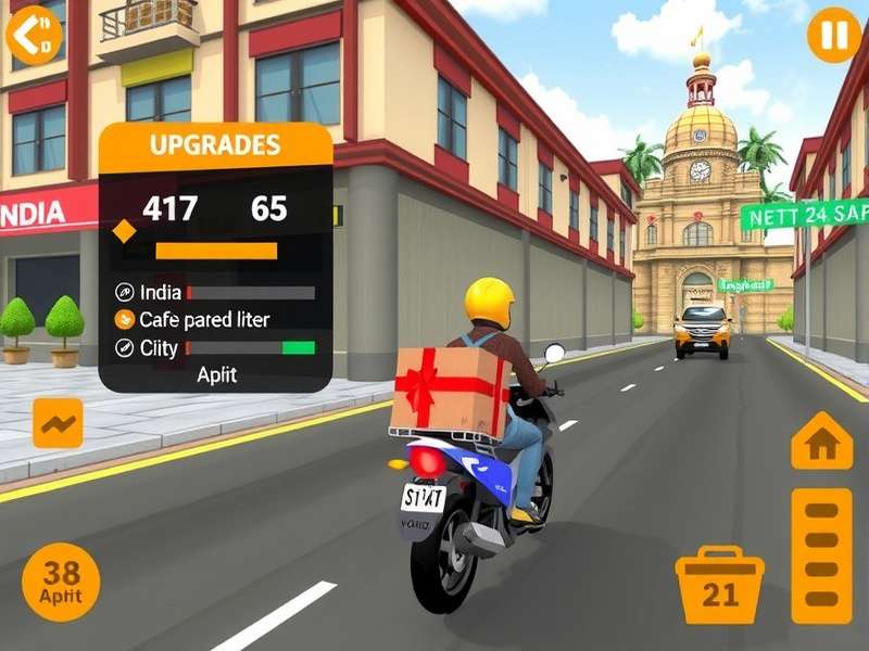 Rush Parcel Hero gameplay screenshot showing delivery in Indian city